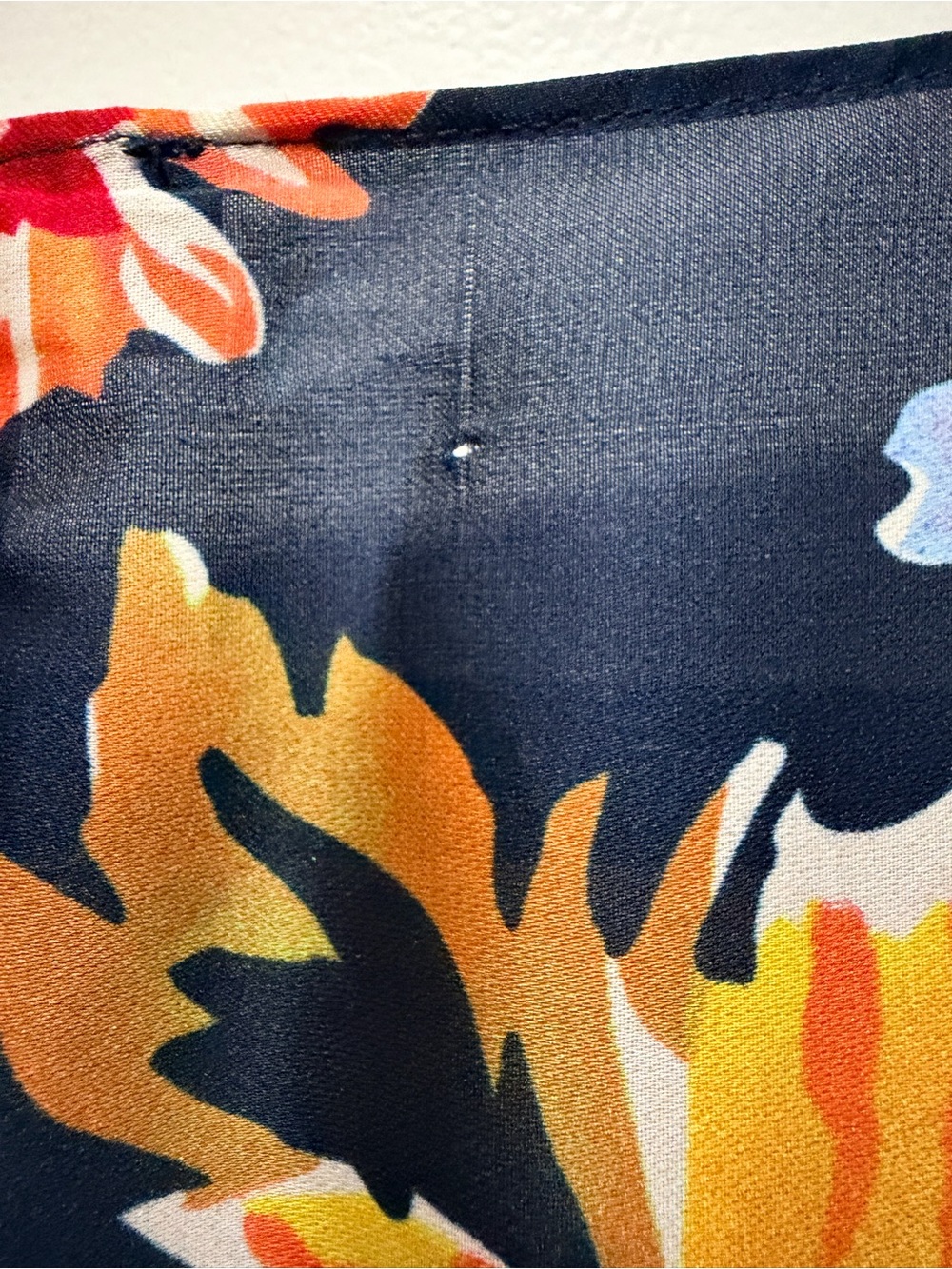 Chaps Navy Floral Drawstring Tunic - Picture 6 of 6